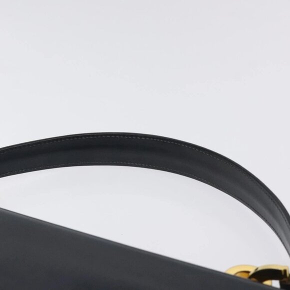 GUCCI Hand Bag Leather Navy Gold Auth - Picture 10 of 16